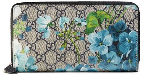 gucci blooms wallet blue|Gucci signature zip around wallet.